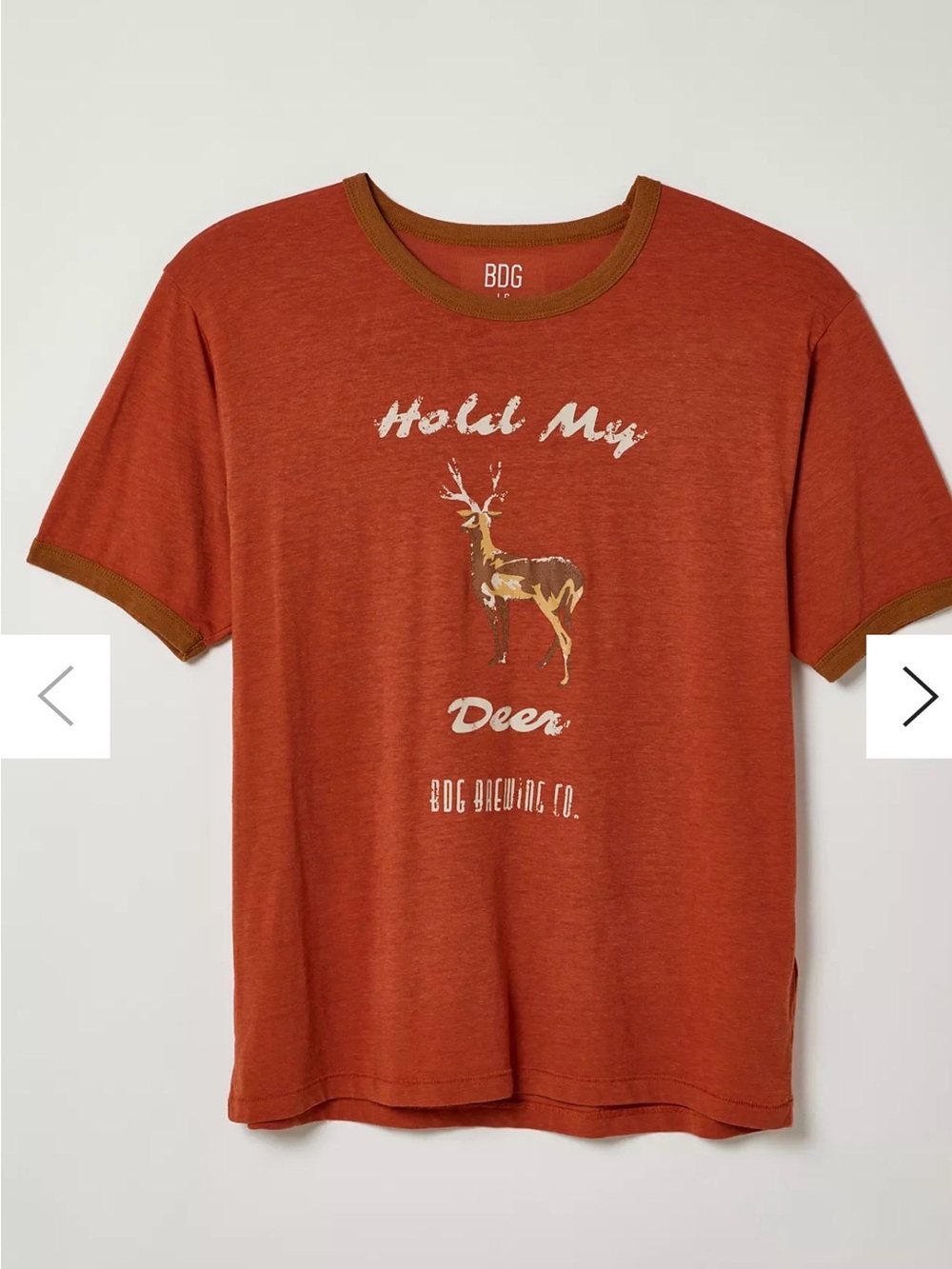 🦌 Urban Outfitters BDG Rust Alpine Ringer Tee - Hold My Deer 🦌